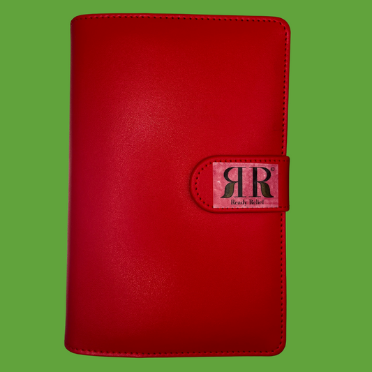 Red Vegan Leather Ready Relief Binder
